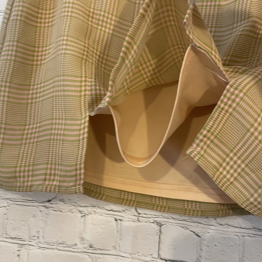 Altar’d State plaid green and pink mini skirt - Picture 5 of 7